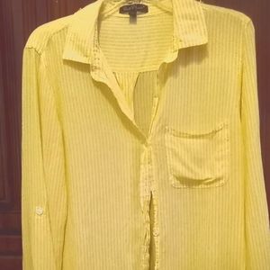 Velvet Heart Lg. Women's Long Sleeve,  Button Down and Very Thin Blouse